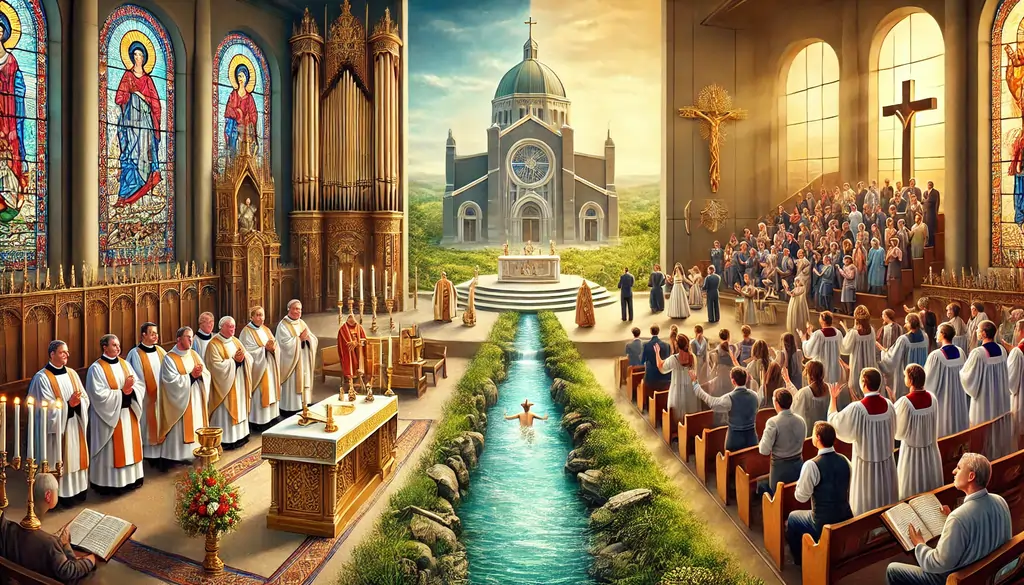 sola scriptura vs tradition debate, differences in catholic and evangelical worship, catholic vs evangelical beliefs comparison